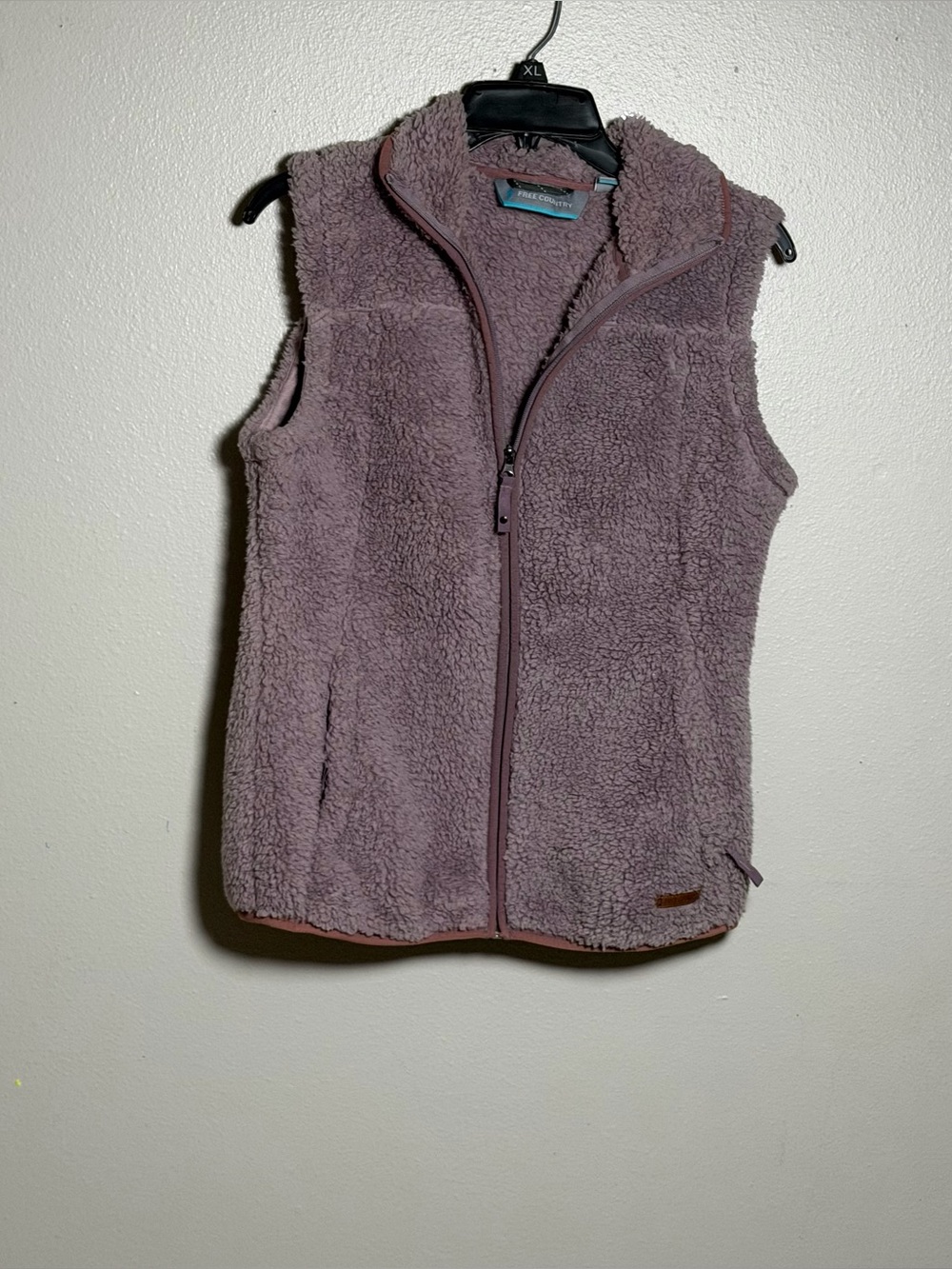 Free Country Women Plush Faux Fur Fleece Vest Sleeveless Woodrose Outdoor size S